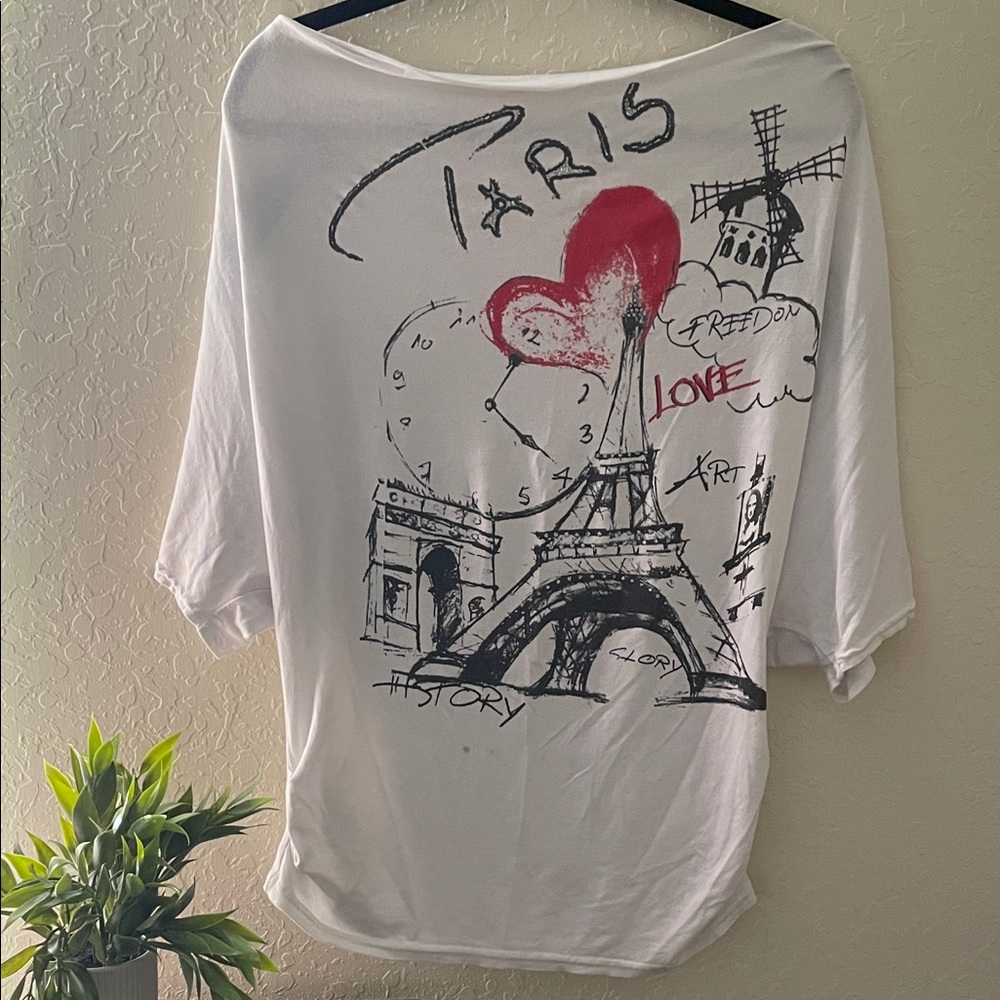Paris Love - zippered sleeves, off the shoulder, cold shoulder, size small